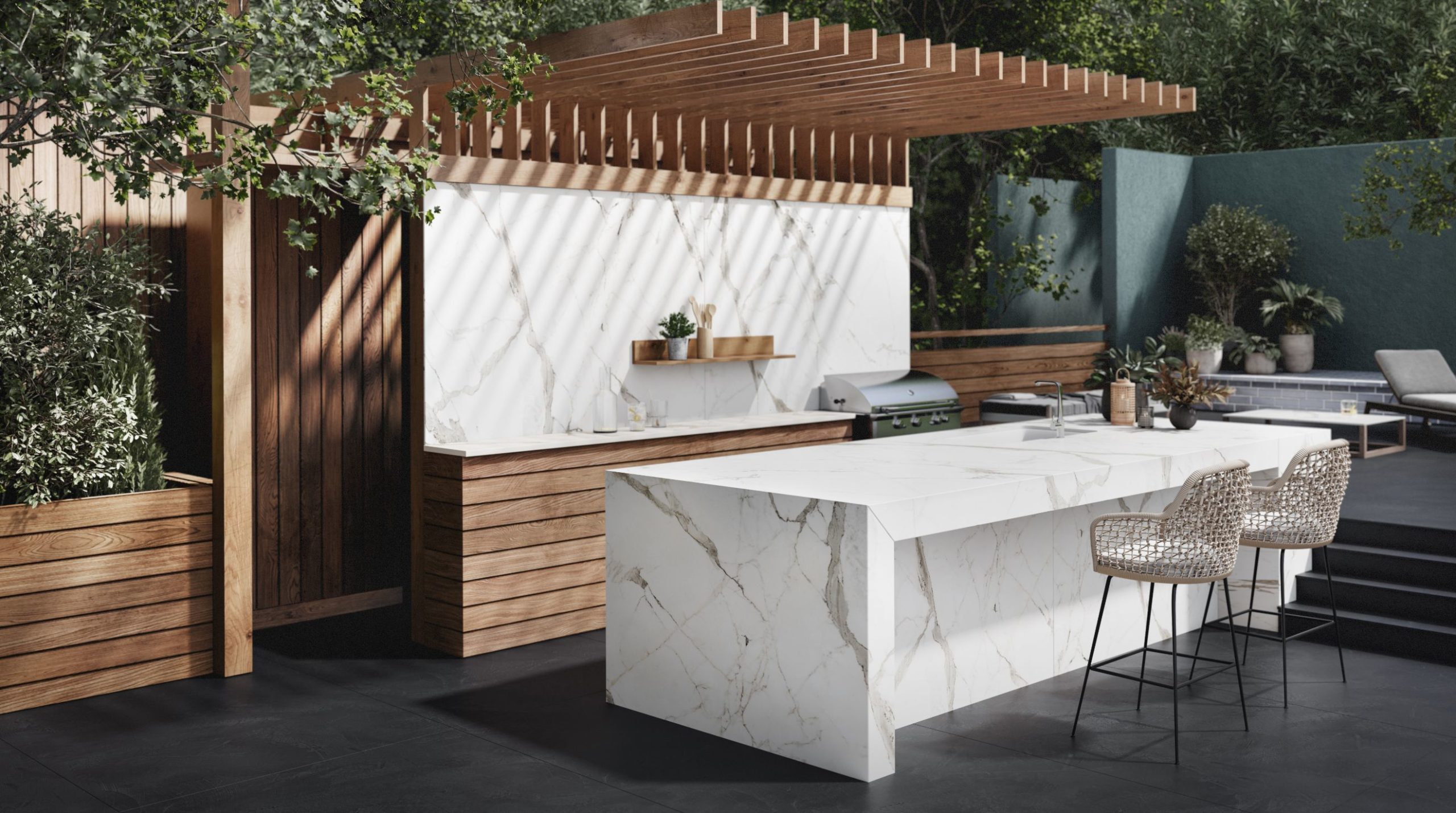 Küchenzeile mit Dekton Arbeitsplatte Daze Scaled